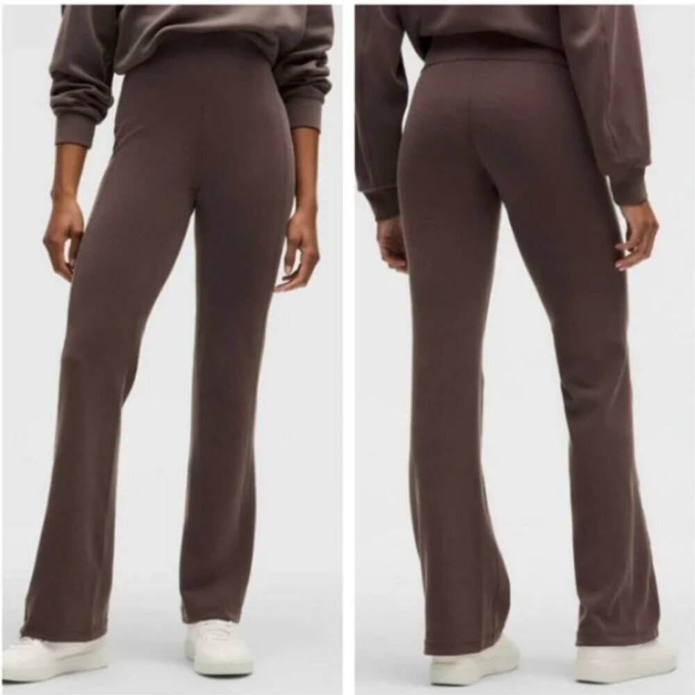 Lululemon Ribbed Softstreme Flared Pant Regular Peach-Fuzz Soft Wide Leg Pull-On